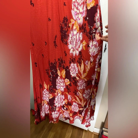 NWT Free People Get to You Floral Maxi Sundress Scarlet Red XS - Picture 11 of 12